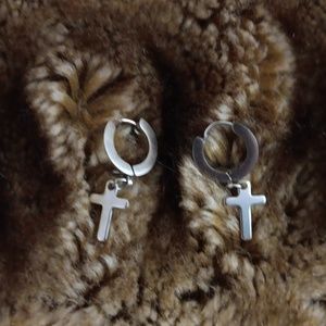Silver ✝️ Cross Earrings